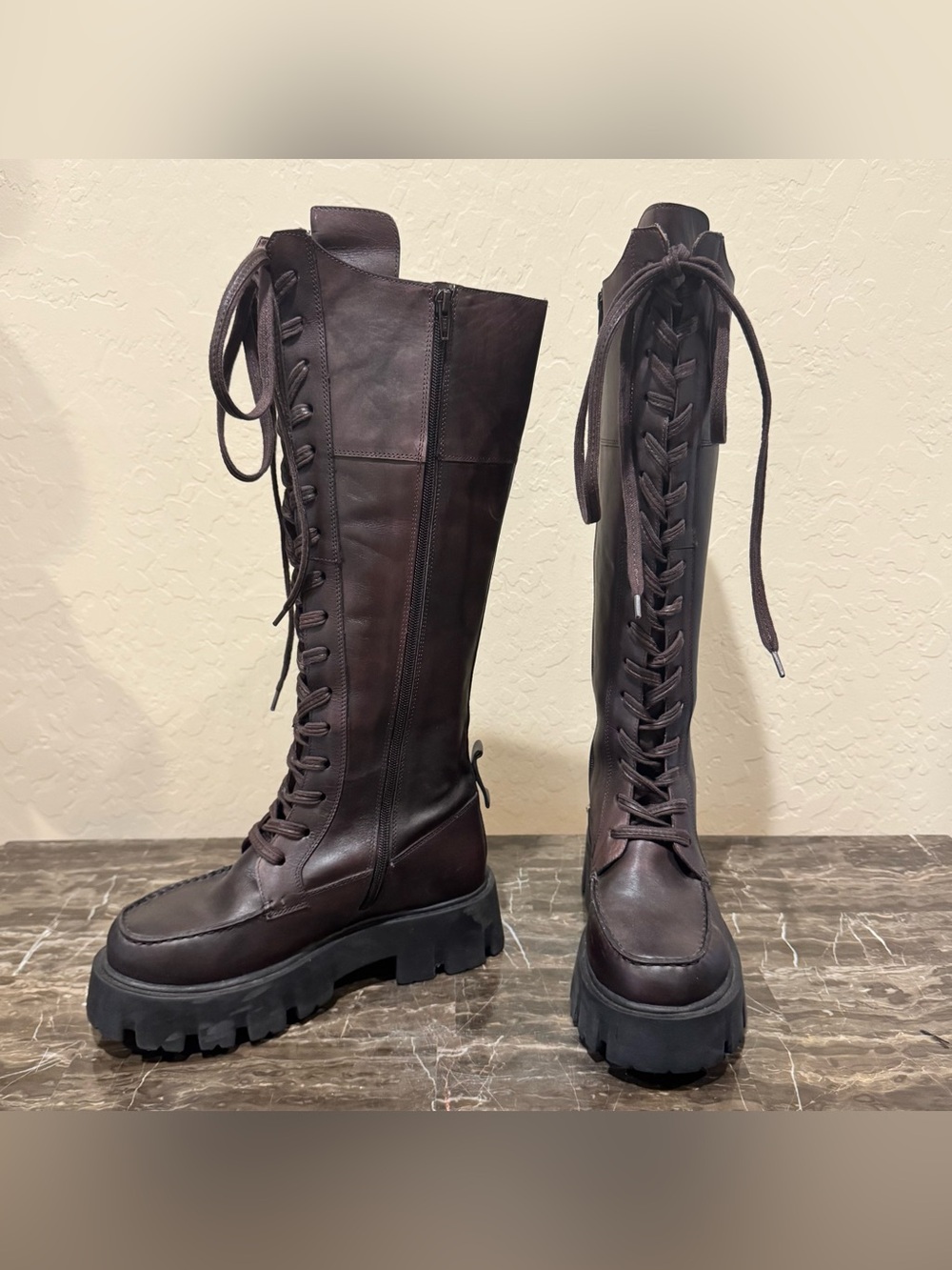 Free People Jones Leather Lace Up Combat Boots - Picture 15 of 15